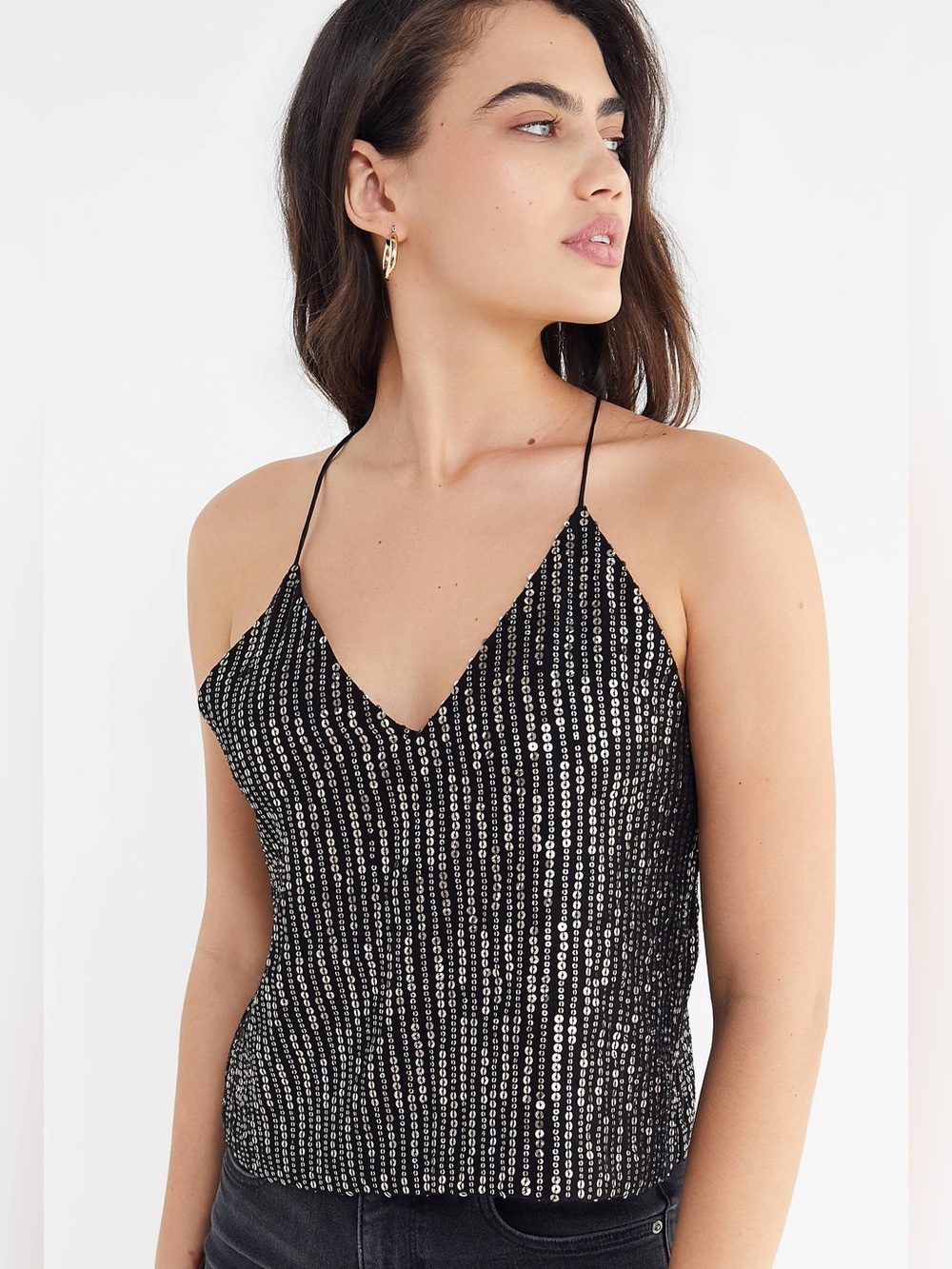 Urban outfitters Katrina Sequin Cross-Back Cami